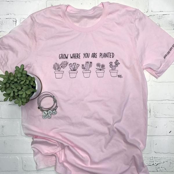 Grow Where You Are Planted Short Sleeve T-Shirt - Soft Pink